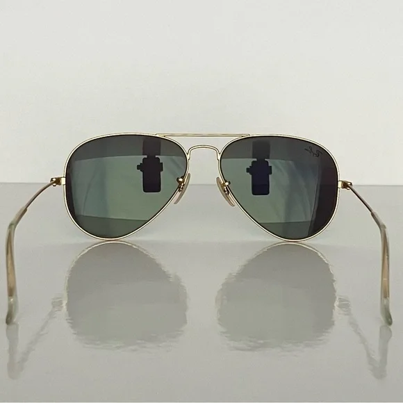 Rayban Aviator Sunglasses Matte Gold Frame/Green Flash  display picture 2
